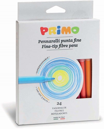Primo - 24 Viltstiften Uitwasbaar Dun Ø2.5 mm in Doos