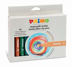 Primo - 24 Jumbo Viltstiften (Fiber Punt) Ø7.6 mm in Doos