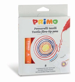 Primo - 8 Textiel Viltstiften Ø4.1 mm in Doos
