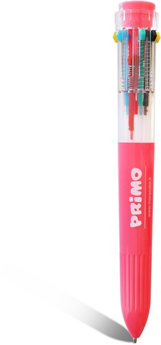 Primo - Pen (10 Kleuren) in Blister Geel/Blauw/Roze-2