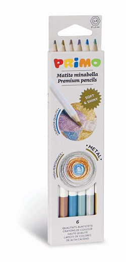 Primo - 6 Minabella Kleurpotloden Metal Ø3.8 in Doos