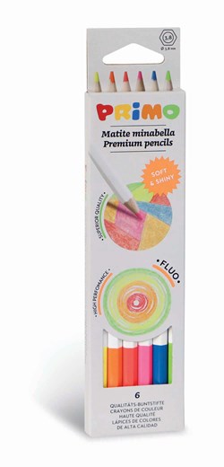 Primo - 6 Minabella Kleurpotloden Fluo Ø3.8 in Doos