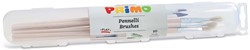 Primo - 10 Kwasten Ponyhaar (5 Rond, 5 Plat)