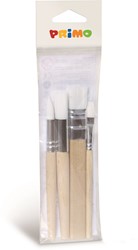 Primo - 4 Jumbo Houten Kwasten, Synthetisch, 2 Plat, 2 Rond,
