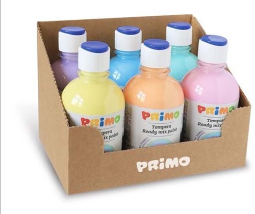 Primo - Display Plakkaatverf Pastel in Fles (6x 300 ml)
