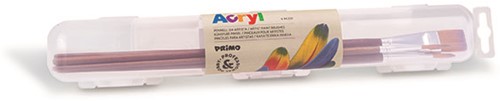 Primo - 5 Kwasten Synthetisch (2 Rond, 3 Plat)