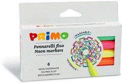 Primo - 6 Viltstiften Fluoriscerend Ø2 mm In Doos