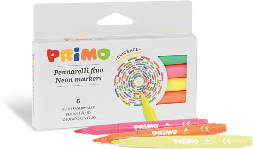 Primo - 6 Viltstiften Fluoriscerend Ø2 mm In Doos-2