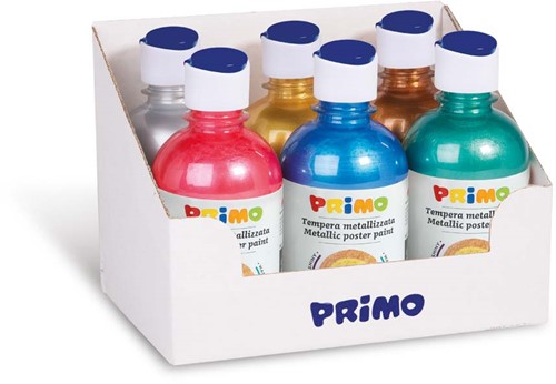 Primo - Display Plakkaatverf Metallic in Fles (6x300 ml)