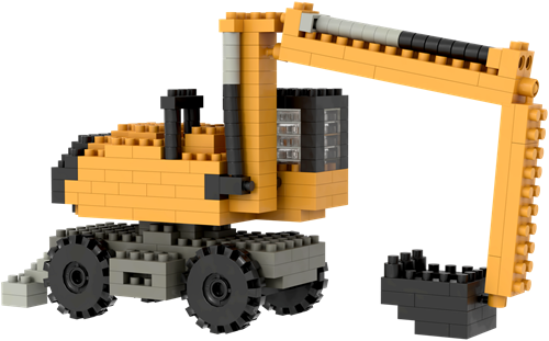 BRIXIES Wielladergraafmachine - 268 st