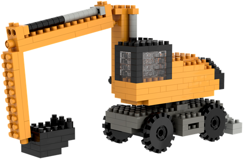 BRIXIES Wielladergraafmachine - 268 st-2