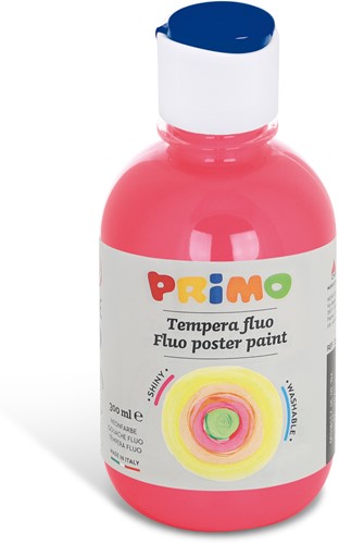 Primo - Kant-en-Klare Fluo Plakkaatverf, Fles 300 ml met Debietdop Fuchsia 370