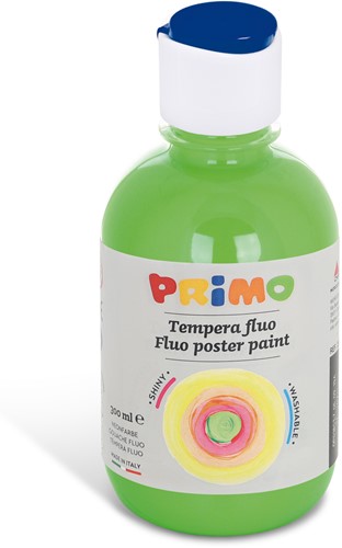 Primo - Kant-en-Klare Fluo Plakkaatverf, Fles 300 ml met Debietdop Heldergroen 610