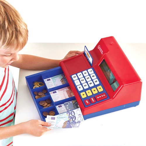 Learning Resources - Pretend & Play® Calculator Cash Register with Euro Money-2