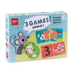 APLI - 3 Dierenspellen (puzzel, memory, domino)