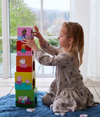 Peppa Pig Stacking Cubes withwooden  figurines-3