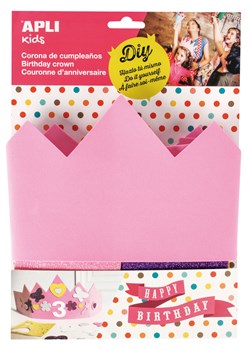 APLI - Foam Verjaardagskroon Roze