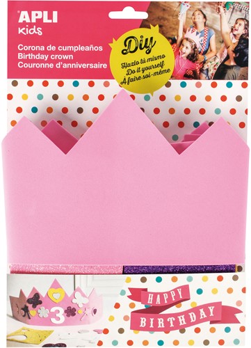 APLI - Foam Verjaardagskroon Roze