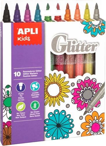 APLI - Glitter Stiften 10 stuks