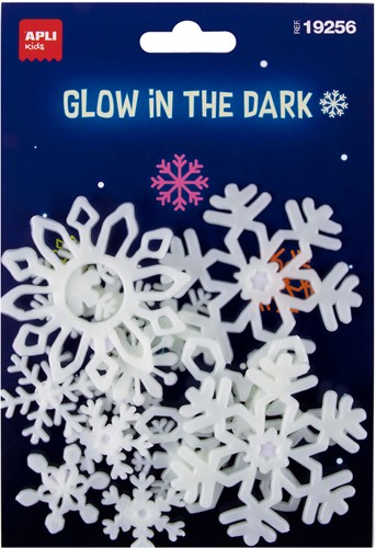 APLI - Glow In The Dark Stickers Sneeuwvlokjes 12 Stuks