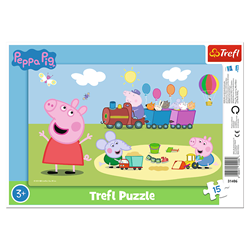 Trefl 15 Frame - Happy train / HASBRO Peppa Pig