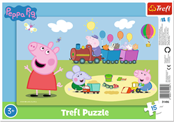 Trefl 15 Frame - Happy train / HASBRO Peppa Pig