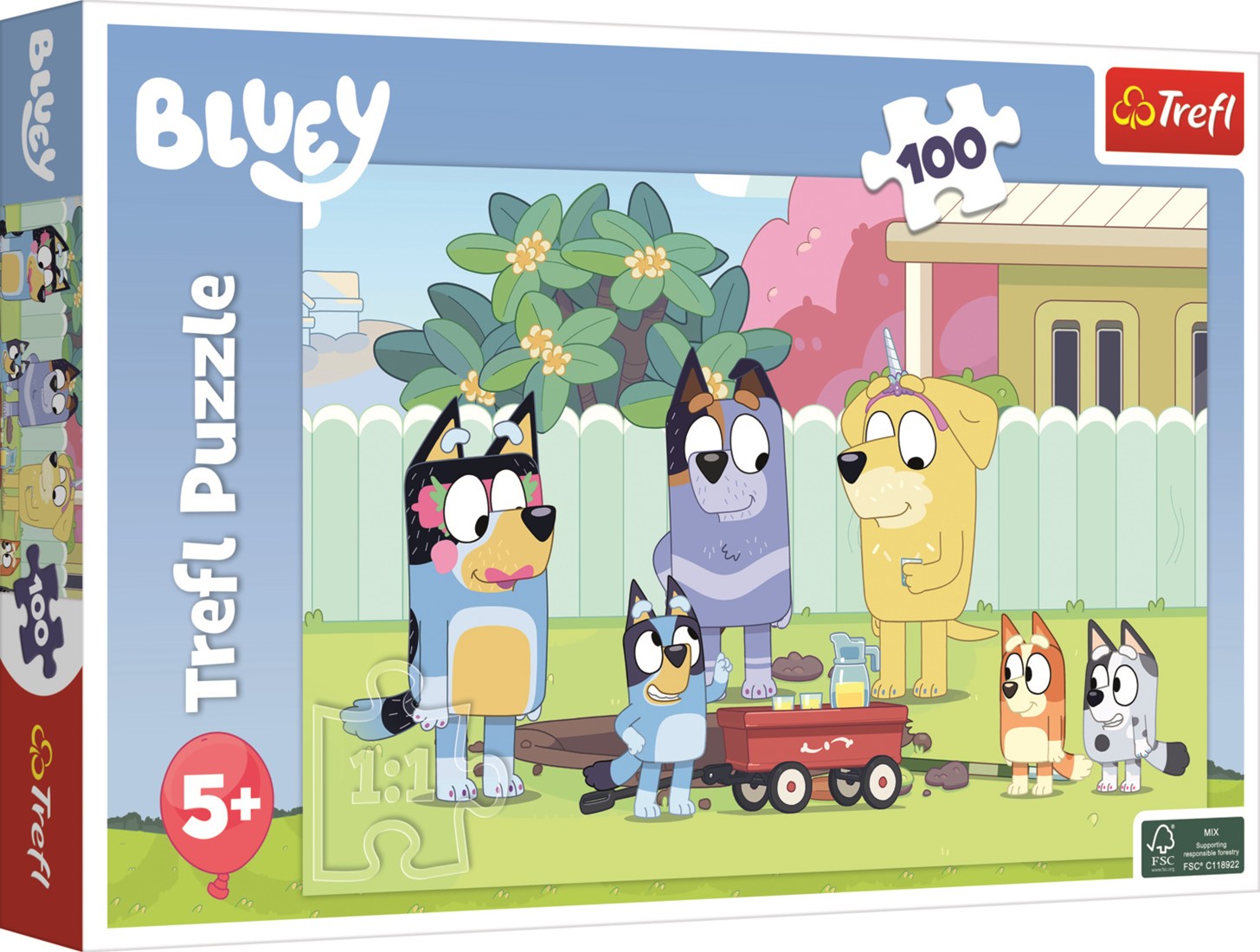 Trefl - Puzzles - 100 - Bluey's happy world / BBC Bluey"" OKU