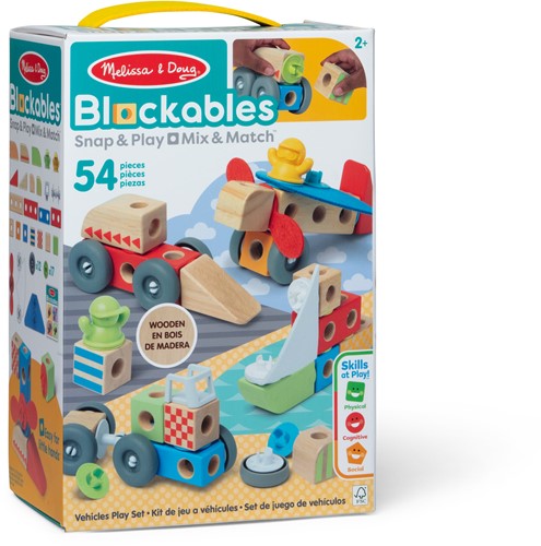 Melissa & Doug - Blockables Vehicles Play Set (54pc)-3