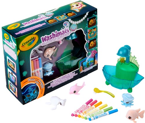 Crayola - Washimals Ocean Glow lagoon Tub Playset-2