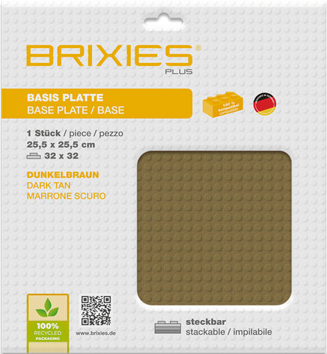 BRIXIES Plus Grondplaat 32 x 32 Basis donkerbruin-2