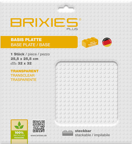 BRIXIES Plus Grondplaat 32 x 32 Basis transparant-2
