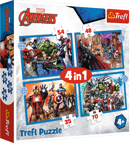 Trefl 4in1M - Brave Avengers / Disney Marvel The Avengers