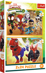 Trefl 2x24 - Spidey and dinosaurs / Spidey and his Amazing Friends Marvel_FSC Mix 70%