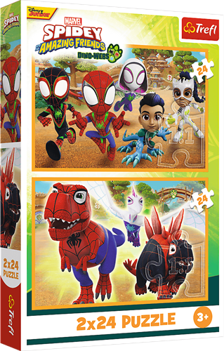 Trefl 2x24 - Spidey and dinosaurs / Spidey and his Amazing Friends Marvel_FSC Mix 70%