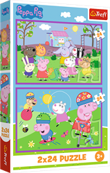Trefl 2x24 - Peppa on the playground / Peppa Pig_FSC Mix 70%