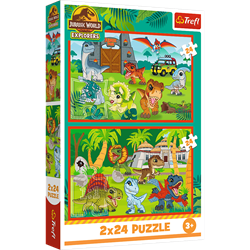 Trefl 2x24 - Little dinosaurs / Universal Jurassic World_FSC Mix 70%