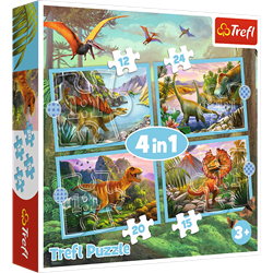 Trefl 4in1 (12, 15, 20, 24) - Unique dinosaurs