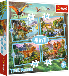 Trefl 4in1 (12, 15, 20, 24) - Unique dinosaurs