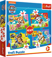 Trefl 4in1 (12, 15, 20, 24) - Running Pupies / Viacom PAW Patrol