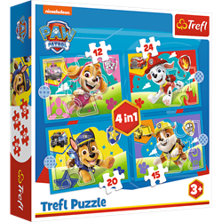 Trefl 4in1 (12, 15, 20, 24) - Running Pupies / Viacom PAW Patrol
