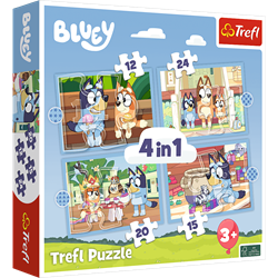 Trefl 4in1 (12, 15, 20, 24) - Bluey and his world / BBC Bluey