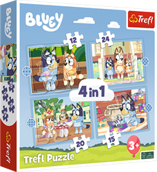 Trefl 4in1 (12, 15, 20, 24) - Bluey and his world / BBC Bluey