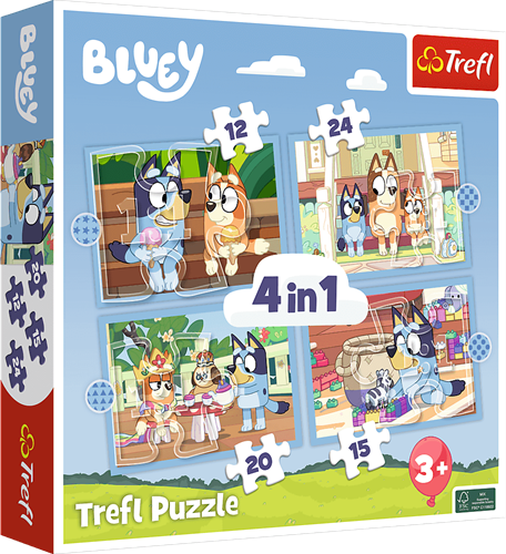 Trefl 4in1 (12, 15, 20, 24) - Bluey and his world / BBC Bluey