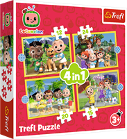 Trefl 4in1 (12, 15, 20, 24) - Cocomelon, Meet the characters / Moonbug Cocomelon