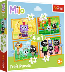 Trefl 4in1 (12, 15, 20, 24) - Meet Milo and his Friends / Dea Planeta MILO