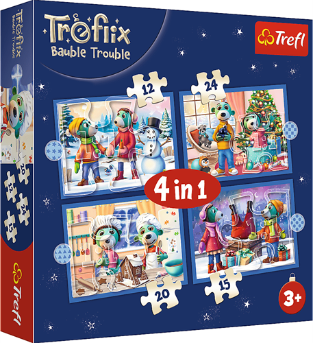 Trefl 4in1 (12, 15, 20, 24) - It's snowing at Trefliks / KAZSTUDIO SA The Treflik Family