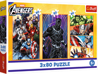 Trefl 3x80 - Days full of action / Disney Marvel The Avengers_FSC Mix 70%