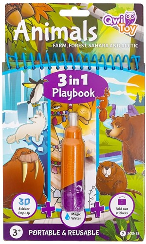 Qwi Toy 3 in 1 Playbook Animals