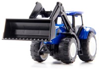 Siku New Holland Tractor met voorlader metaal/kunststof blauw/zwart beweegbare voorlader trekhaak-3