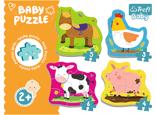Trefl 4in1 (3, 4, 5, 6) Baby Classic - Farm Animals-2